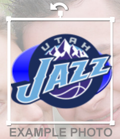 Etiqueta com o logotipo do Utah Jazz