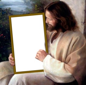 Coloque sua foto em uma foto que contenha Jesus Cristo