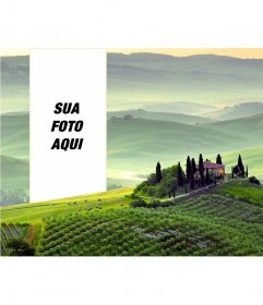 Cartão postal de uma paisagem toscana para colocar a sua foto