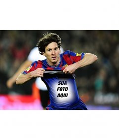 Fotomontagem para colocar sua foto na camisa de Leo Messi