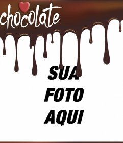 Derretido quadro de imagem de chocolate para colocar sua foto