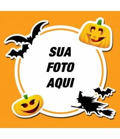 Moldura para foto laranja para o Halloween Horror 