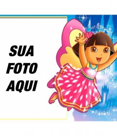 Crianças enquadrar para colocar sua foto com Dora the Explorer