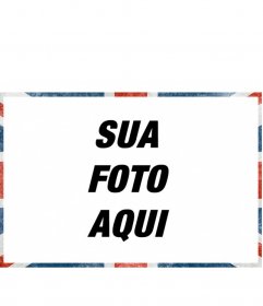 Moldura com um estilo grunge bandeira do Reino Unido para decorar suas fotos online