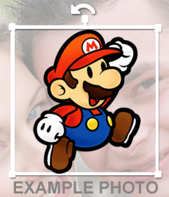 Etiqueta de Mario saltando
