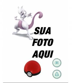 Efeito da foto com Mewtwo em Pokemon Go jogo para adicionar seu