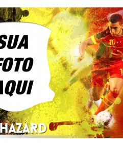 Montagem com Eden Hazard, a jovem seleção de futebol belga