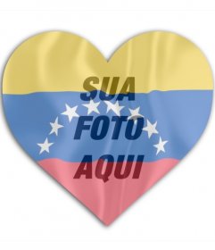 Fotomontagem de coração Venezuela bandeira em forma de colocar sua foto do perfil