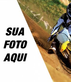 Fotomontagem com uma moto de motocross