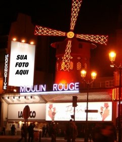 Adicione sua foto a um cartaz publicitário da Dior no Moulin Rouge, no distrito da luz vermelha de Paris