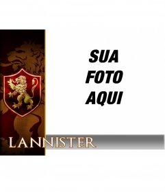 Fotomontagem com o escudo da casa Lannister