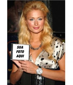 Fotomontagem para colocar sua foto em um CD que tem Paris Hilton