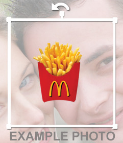 Autocolante decorativo para colar as batatas McDonalds em suas imagens