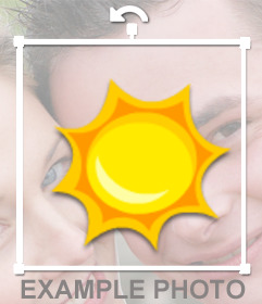 Fotomontagem em que você pode colocar sua foto em um sol como um adesivo