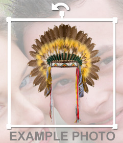 Etiqueta com um chapéu de índio americano típico