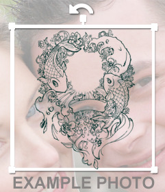 Efeito tatuagem tendas desenho da etiqueta e decorações para colar suas fotos