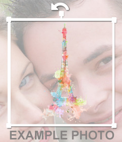 Etiqueta com uma imagem da Torre Eiffel