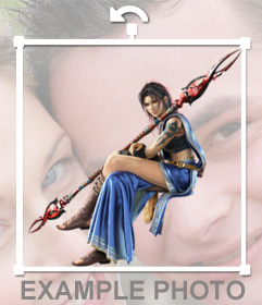 Etiqueta com um personagem do jogo de vídeo Final Fantasy 13