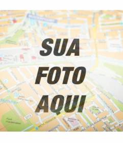 Photo Filter para colocar um mapa de rua em sua foto e personalizar com o texto