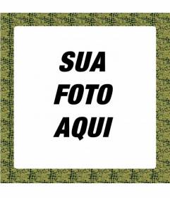 Crie montagens de fotos adicionando uma moldura verde com crocodilo de impressão e decore com uma frase