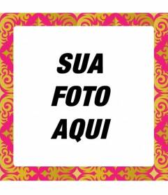 Foto motivo moldura quadrada em tipo de rosa e ouro papel de parede mosaico pintado