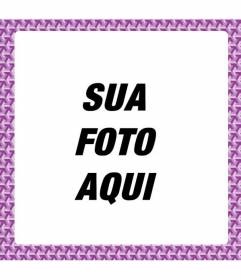 Moldura quadrada com roxo geométricas e desenhos lilás para decorar fotografias