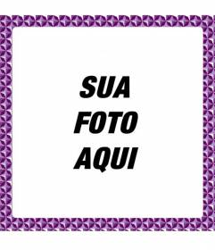Photo Frame motivo quadrado poligonal no fundo roxo estilo colorido retro dos anos 70