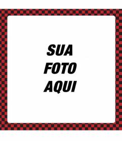 Moldura quadrada com preto e vermelho motivos quadrados estilo retrô dos anos 70