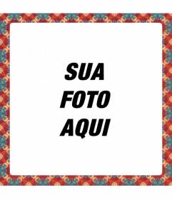 Moldura quadrada com cores texturizadas em um fundo do estilo retro vermelho para