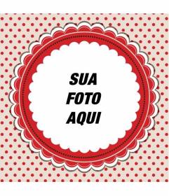 Decore suas fotos com este estilo retro quadrado vermelho photoframe, branco e