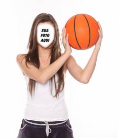 Fotomontagem de um jogador de basquete para adicionar o seu rosto