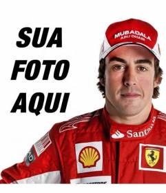Fotomontagem em que você irá aparecer em uma foto com Fernando Alonso, piloto da Ferrari