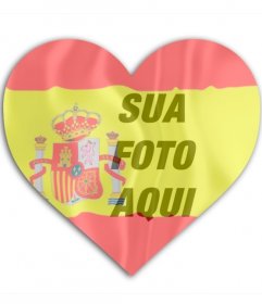 Efeito da foto da bandeira da Espanha, em forma de coração para foto do perfil no