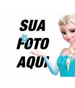 Collage on-line para colocar sua foto com a princesa Elsa Frozen