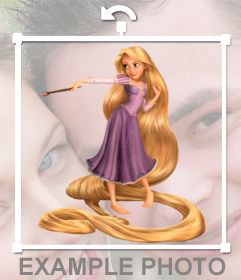 Etiqueta para inserir a princesa Rapunzel em suas fotos