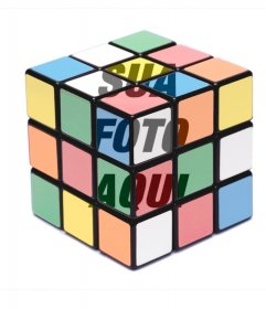 Fotomontagem para colocar uma foto em uma cor cubo de Rubik completo