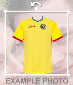 Efeito da foto da camisa de futebol da Roménia para colar em suas fotos