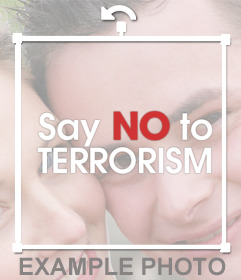 Etiqueta em linha para adicionar em suas fotos DIGA NÃO AO TERRORISMO e compartilhar