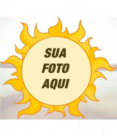 Photoframe criança a colocar uma imagem do sol