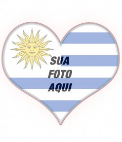 Fotomontagem com a bandeira do Uruguai sobre a 