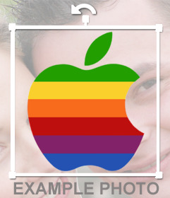 Logotipo da Apple etiqueta com cores para sua foto