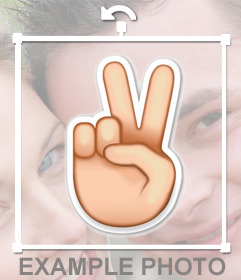Emoji da forma da mão V para colar em suas fotos como a etiqueta