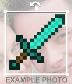 Efeito de foto para colocar a espada de Minecraft em suas imagens