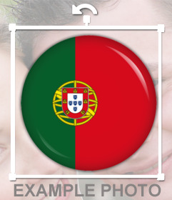 Botão com a bandeira de Portugal para adicionar em suas fotos com este efeito