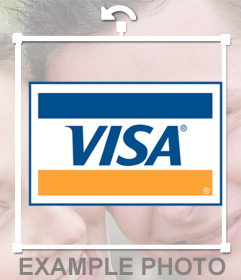 Etiqueta do logotipo do cartão de crédito VISA para suas fotos