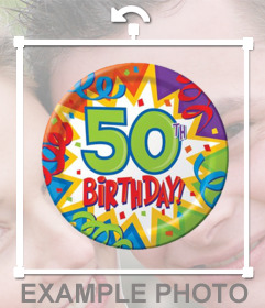 Efeito de foto para decorar suas fotos com um balão de festa de 50º aniversário