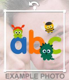 Adesivos para decorar as fotos das crianças, com efeitos a ABC