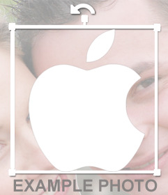Logotipo decorativo etiqueta da Apple para colar em suas fotos