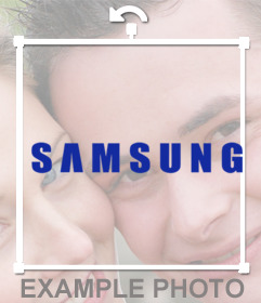 Etiqueta do logotipo da marca SAMSUNG para suas fotos