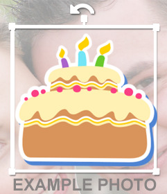 Etiqueta de um bolo de aniversário para colocar em suas fotos